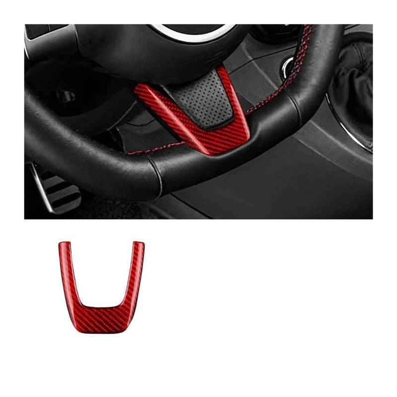 Control Panel Aufkleber Für FIAT 500 Für Abarth 595 2012 2013 2014 2015 Auto-Innenverkleidung Aufkleber Kohlefaser Dekoration Zubehör Mittelkonsole Panel(Bottom Outer Red 2) von RWRPQEDEXM