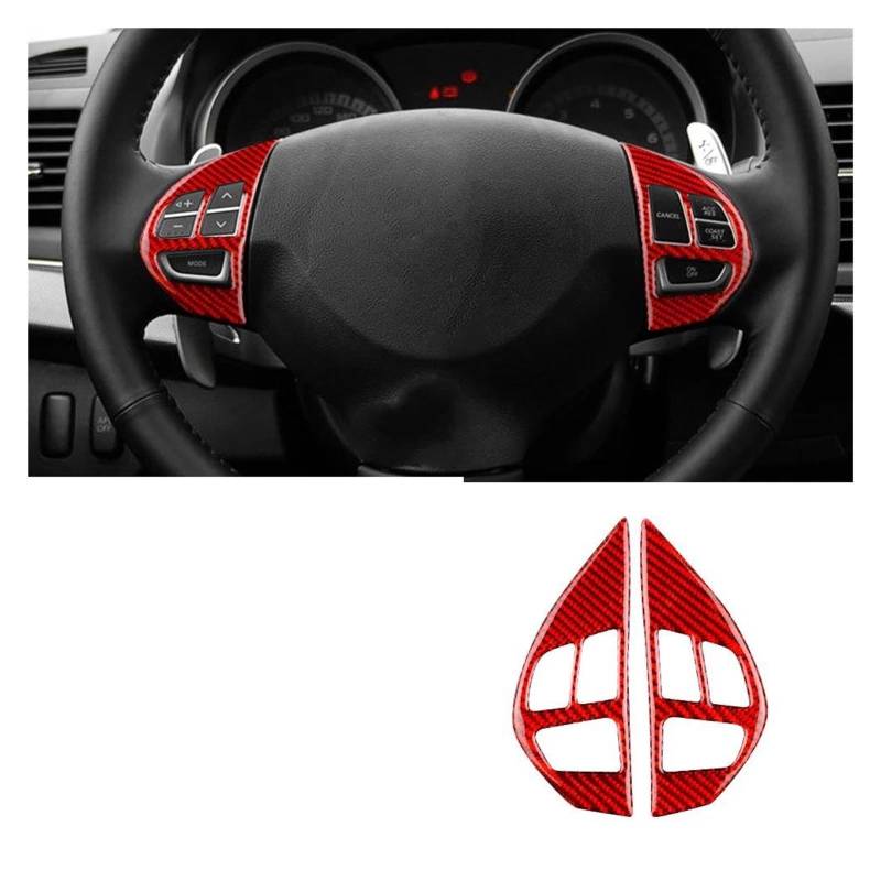 Control Panel Aufkleber Für Lancer Für EVO X Für MR 2008 2009 2010 2011 2012 2013 2014 2015 Auto Lenkrad Aufkleber Innen Trim Carbon Faser Mittelkonsole Panel(Red Carbon) von RWRPQEDEXM