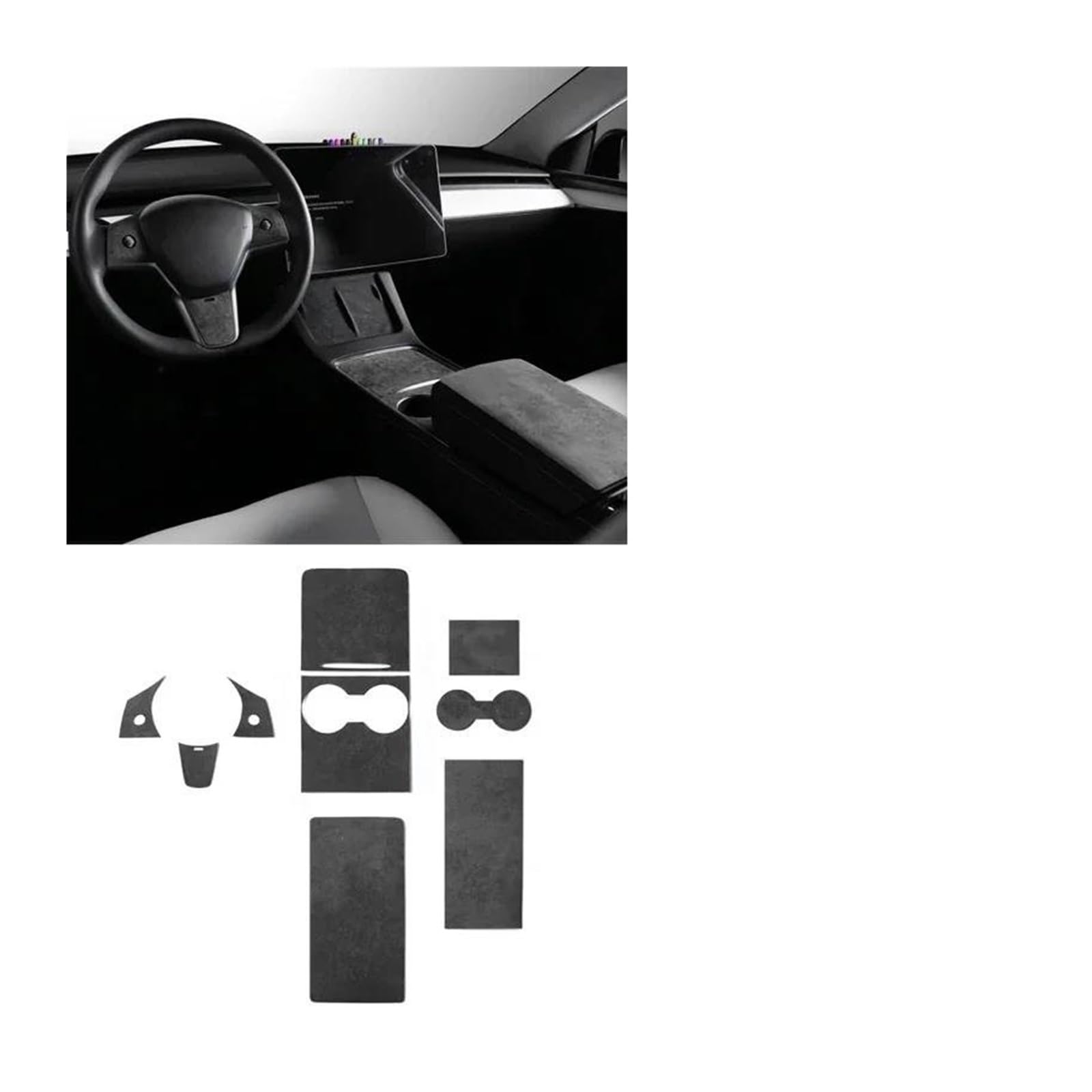 Getriebe Panel Trim Auto Center Konsole Panel Trim Abdeckung Aufkleber Innen Tuning Für Tesla Für Modell Für Y 3 2022 2023 2019 2020 2021 Mittelkonsole Panel(Whole Set A 9PCS) von RWRPQEDEXM