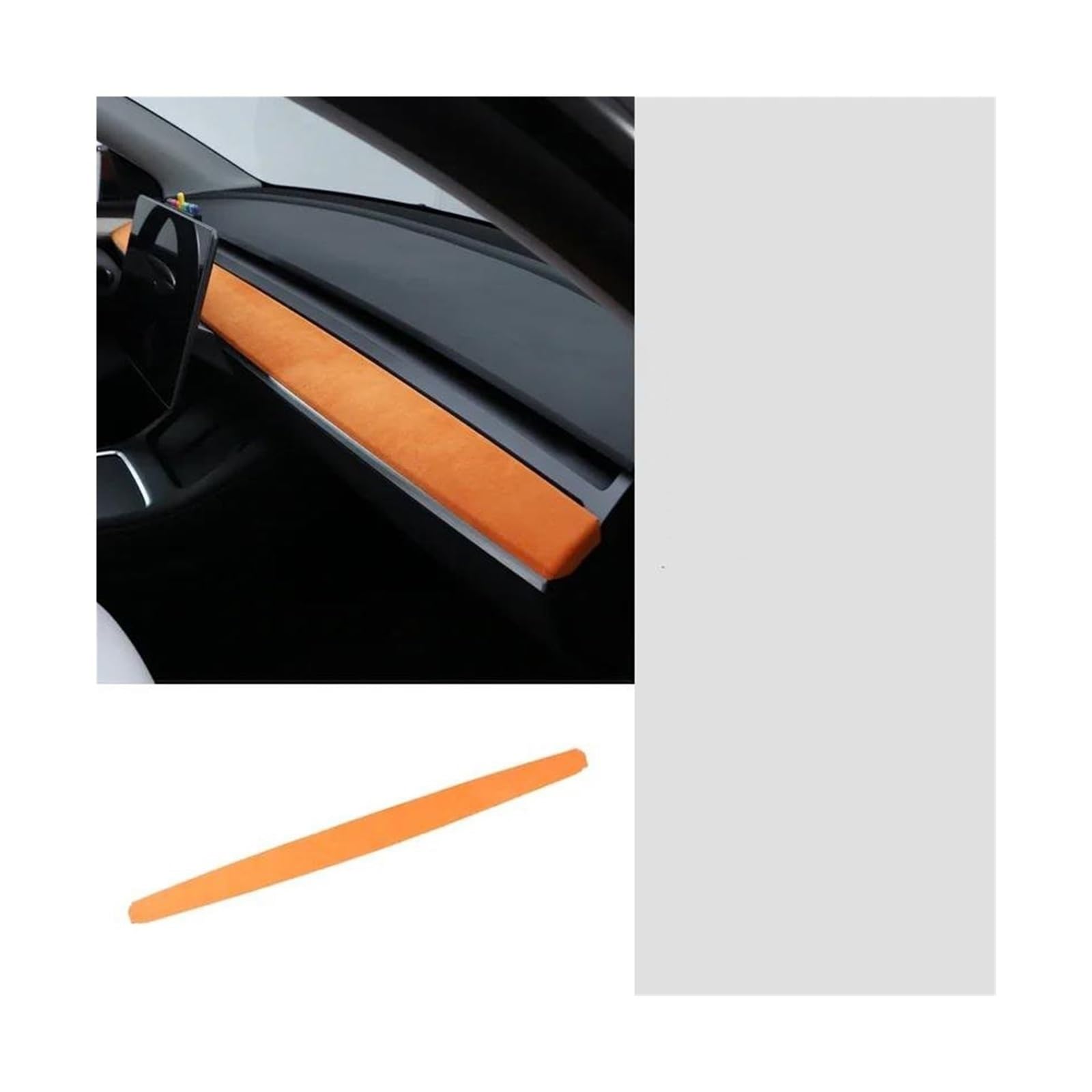 Getriebe Panel Trim Auto Dashboard Panel Trim Streifen Aufkleber Innen Zubehör Für Tesla Für Modell Für Y 3 2022 2023 2019 2020 2021 Mittelkonsole Panel(2969 orange) von RWRPQEDEXM