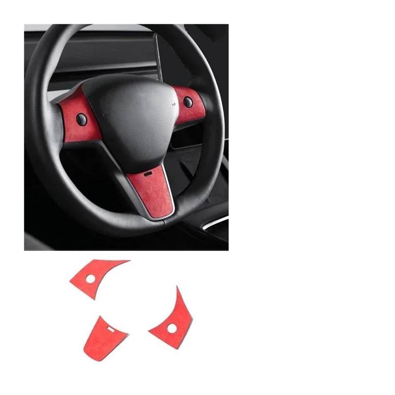 Getriebe Panel Trim Auto Innen Lenkrad Tasten Panel Trim Aufkleber Tuning Zubehör Für Tesla Für Modell Für Y 3 2021 2022 2019 2020 Mittelkonsole Panel(Red 4996) von RWRPQEDEXM