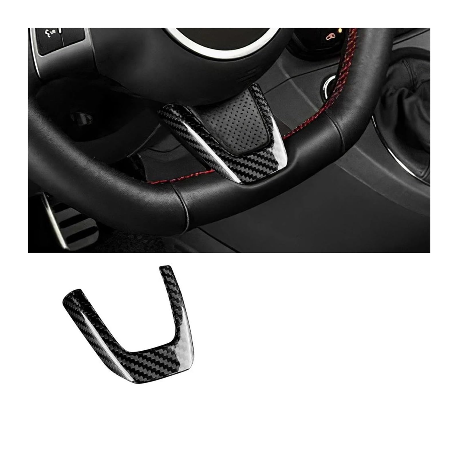 Getriebe Panel Trim Für Abarth 595 Für FIAT 500 2014 2015 2012 2013 Auto Innenverkleidung Dekoration Aufkleber Kohlefaser Zubehör Mittelkonsole Panel(Bottom Outer Black 1) von RWRPQEDEXM