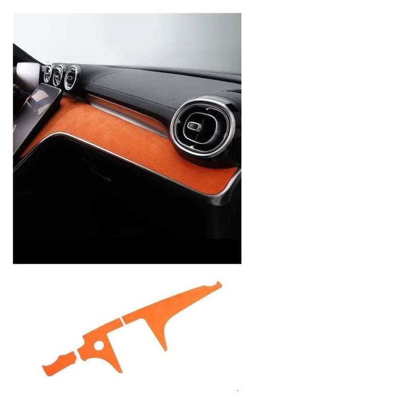 Getriebe Panel Trim Für C Klasse W206 C200 C260 Auto Dashboard Panel Instrument Trim Abdeckung Aufkleber Innen Zubehör Mittelkonsole Panel(2969 Orange) von RWRPQEDEXM