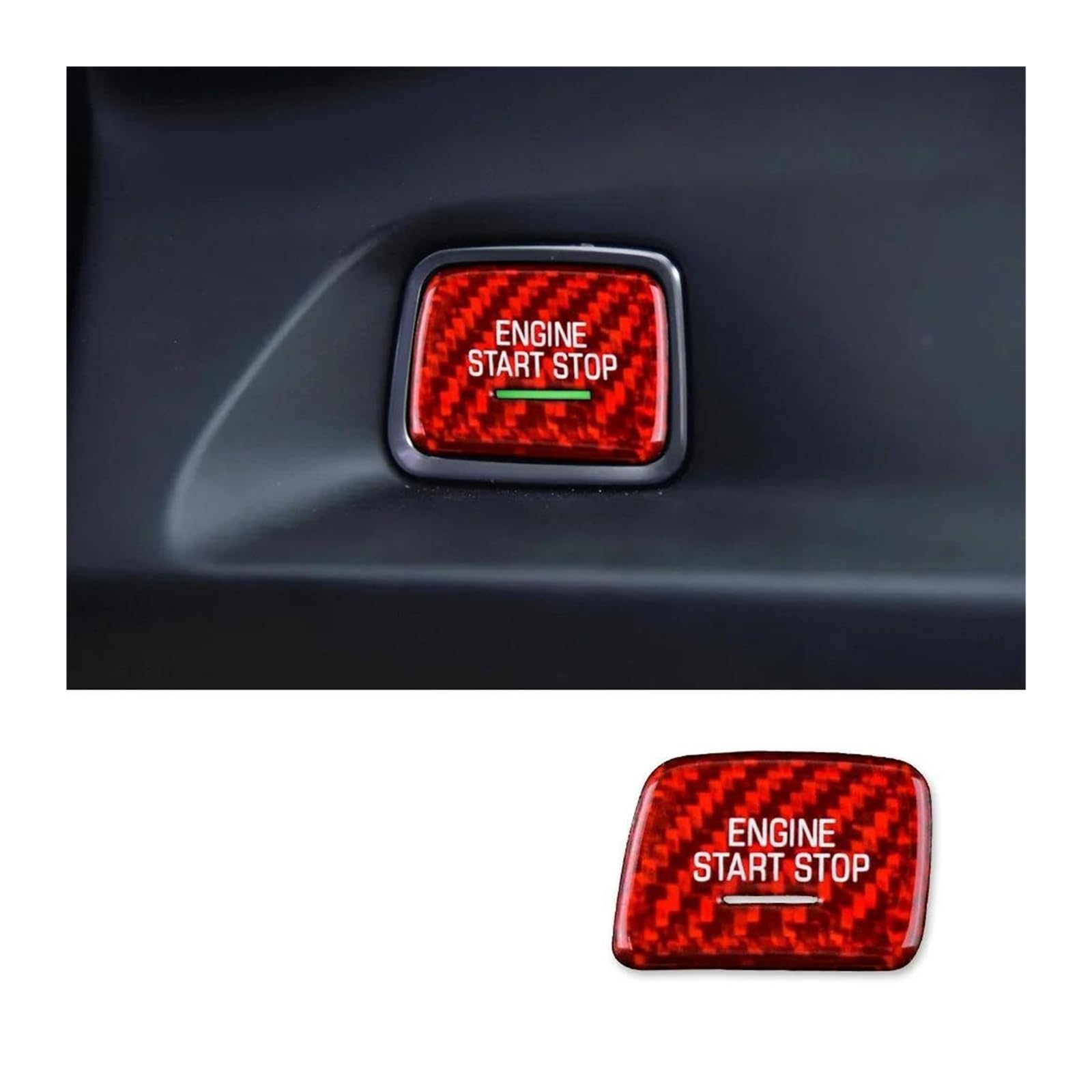 Getriebe Panel Trim Für Corvette Für Camaro 2016 2017 2018 2019 2021 2022 2023 Auto Motor Zündung Schalter Taste Aufkleber Harte Carbon Faser Mittelkonsole Panel(A Red) von RWRPQEDEXM