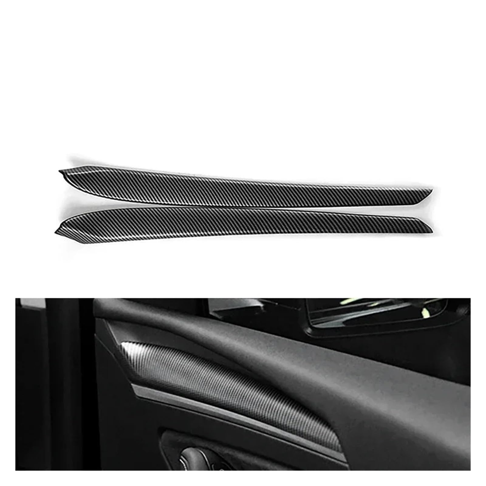 Panel Control Frame Für Tesla Für Modell 3 Für Modell Y 2021 2022 2023 Auto Dashboard Panel Aufkleber Center Konsole Tür Dekor Trim Abdeckung Innen Trim(Doors 2Pcs Matte Carbon) von RWRPQEDEXM