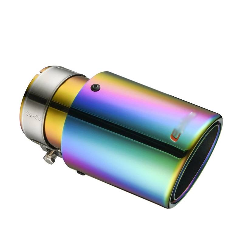 Auto Auspuff Endrohr Auto Edelstahl Schalldämpfer Spitze Auspuffanlage Universal Crimpen Multicolor Dekoration Auspuff Schalldämpfer Für Akrapovi Auto Auspuffblende(54mm-76mm) von RXRJSU