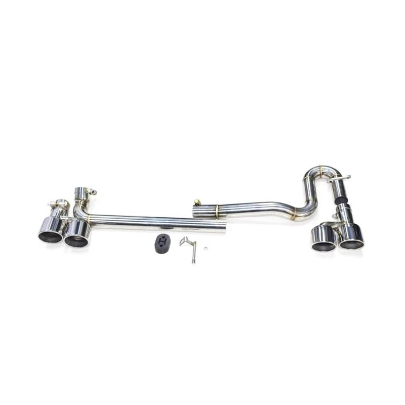 Auto Auspuff Endrohr Für VW Für CC 304 Edelstahl Auto Auspuff Endrohr Schalldämpfer Tipps 4 Out Kohlefaser Auspuffrohr Düse Auspuffanlage Auto Auspuffblende(Silber) von RXRJSU