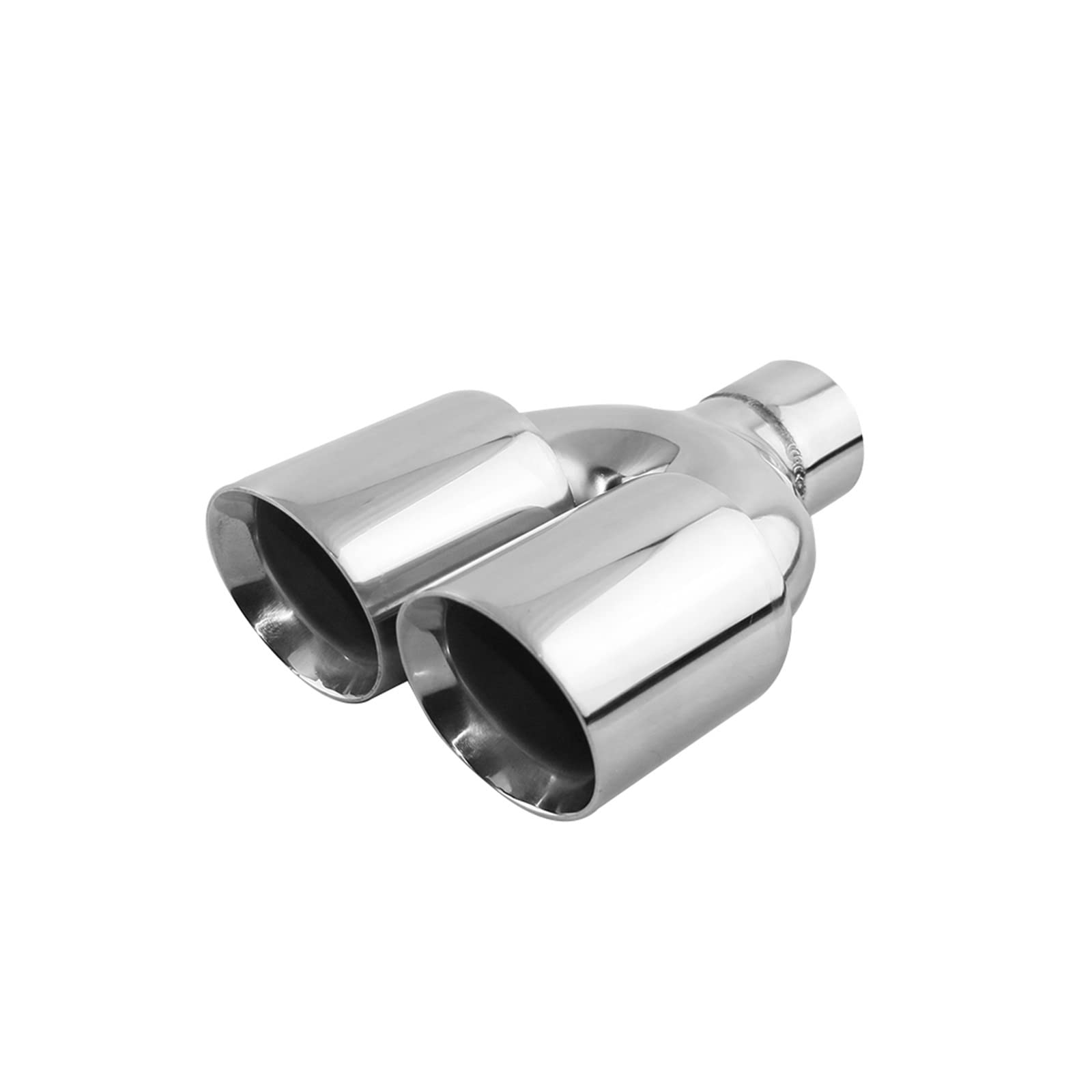 Auto Auspuff Endrohr Universal-Edelstahl-Auto-Auspuff Endspitze Schnittstelle 63 Mm Rund Dual Outlet 89 Mm Auto Schalldämpfer Endrohr Silber Schalldämpfer Auto Auspuffblende von RXRJSU