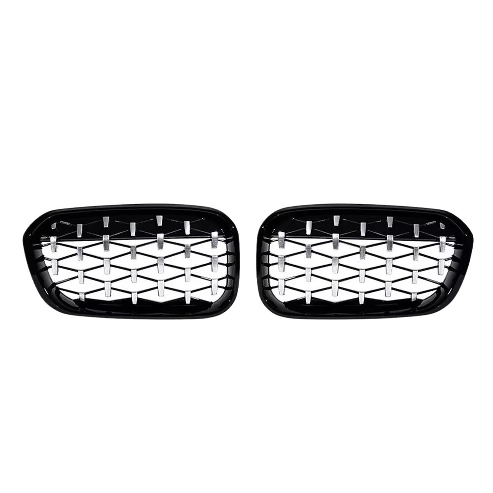 Auto Frontgrill 1 Paar Frontgrills, Glänzend Schwarz, Nierengrill, Ersatz-Racing-Frontstoßstangengitter Für 1er F20 F21 2012–2019 Front Kühlergrille(Diamond-Chrome Black) von RXRJSU