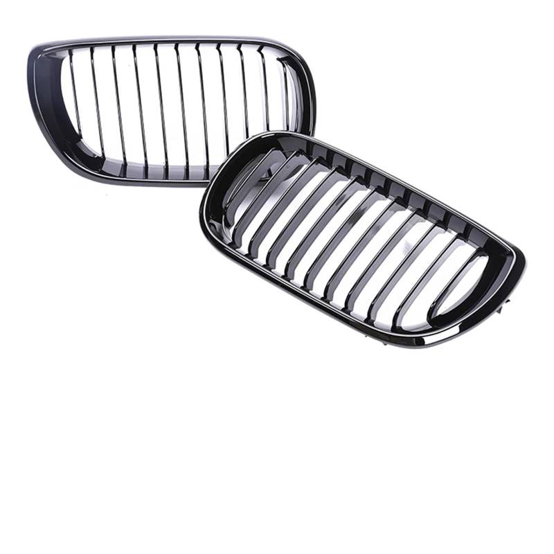 Auto Frontgrill 2/4 Türen Grill Für 3er E46 2002 2003 2004 2005 Frontstoßstange Niere Armaturenbrett Air Center Racing Schwarz Chrom Grill Haube Teile Front Kühlergrille(2-Single Black 02-05) von RXRJSU