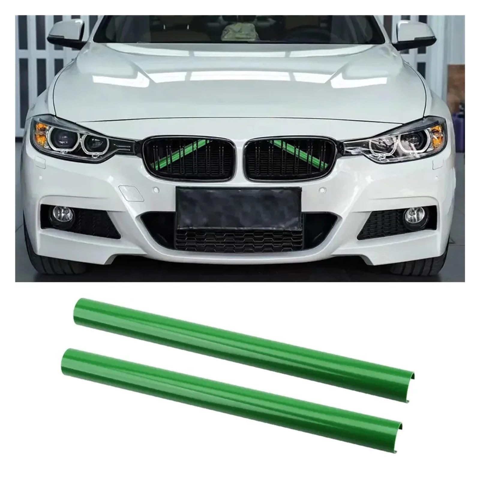 Auto Frontgrill 2 Stück Auto Streifen Aufkleber Abdeckrahmen Für G30 G38 G01 G02 G05 G06 G07 G32 5 Serie X3 X4 Kühlergrill Zierstreifen Auto Styling Front Kühlergrille(Green) von RXRJSU