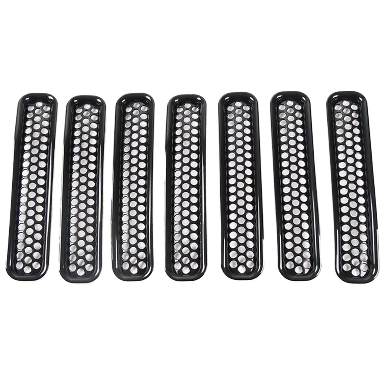 Auto Frontgrill 7-teiliges Wabengitter-Frontgrill-Einsatz-Set Für Jeep Für Wrangler TJ Für Unlimited 1997 1998 1999 2000 2001 2002 2003 2004 2005 2006 Front Kühlergrille von RXRJSU