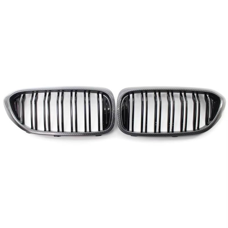 Auto Frontgrill ABS 2-Lamellen-Glänzend Schwarz Frontnierengitter Frontstoßstangengrill Für 5er M5 G30 G31 520i 530i 540i Front Kühlergrille(Kohlefaser) von RXRJSU