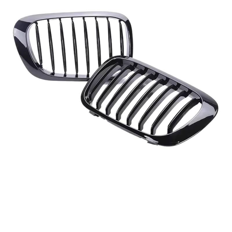 Auto Frontgrill Auto Front Niere Grill Für 3-Serie E46 Grill 1998 1999 2000 2001 2/4 Türen 318i 320i 325i 330i Glanz Schwarz Racing Grille Zubehör Front Kühlergrille(2 Single Gloss Black) von RXRJSU