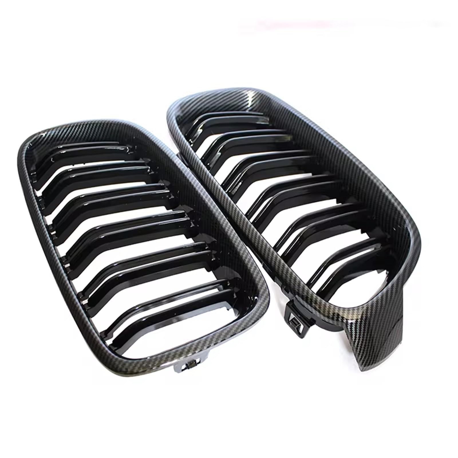 Auto Frontgrill Auto Racing Front Sport Grill Glanz Schwarz Doppel Lamellen Nieren Grille Front Grille Für 3-Serie F30 F31 F35 2011-2014 2015 2016 2017 2018 2019 Front Kühlergrille(Kohlefaser) von RXRJSU