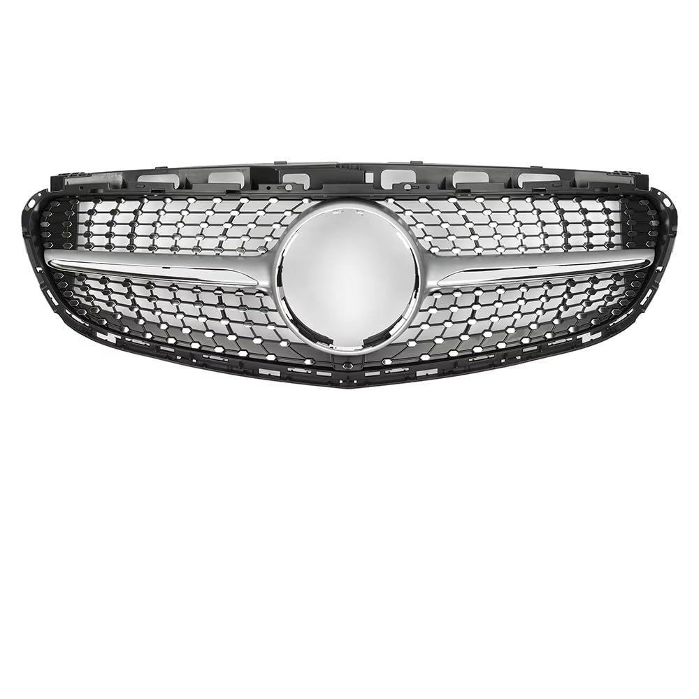 Auto Frontgrill Chrome Black Diamonds Style Renngrill Für Benz E-Klasse W212 E300 E350 E400 2014 2015 2016. Für AMG Style Frontstoßstangengrill Front Kühlergrille(Diamonds-Silver) von RXRJSU