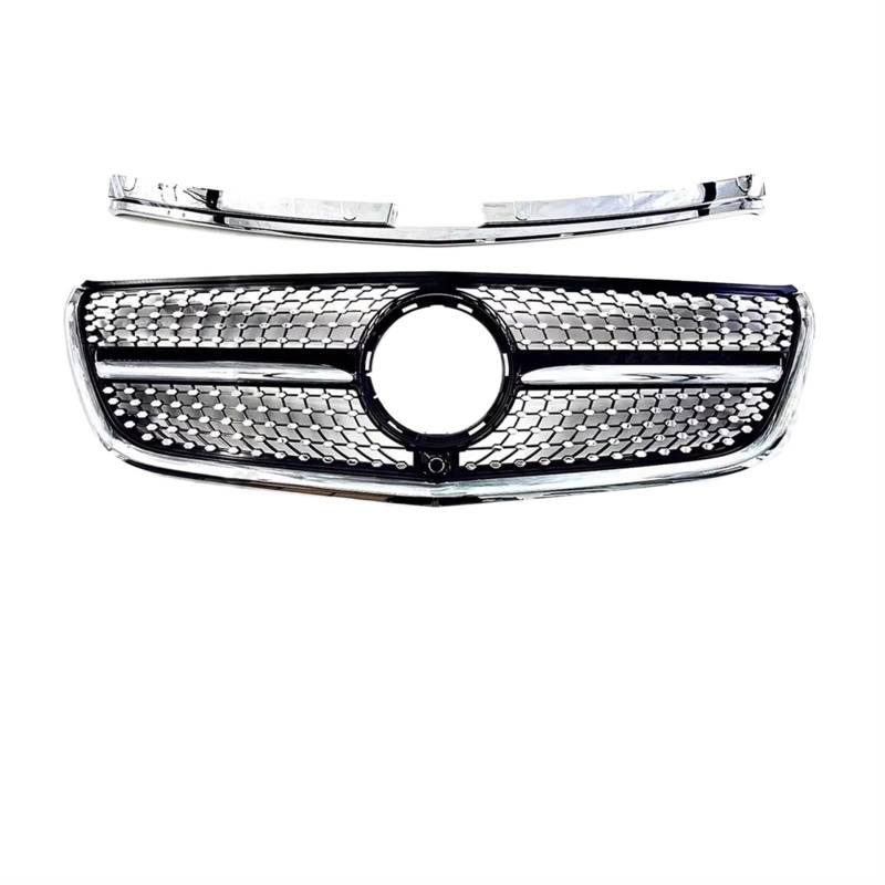 Auto Frontgrill Diamond GTR GT Style Frontkühlergrill Einlassgrill Für Benz Vito W447 2015 2016 2017 2018 2019 2020 2021 2022 2023 Middle Mesh Grid Tuning Front Kühlergrille(2015-2019 DM Black) von RXRJSU