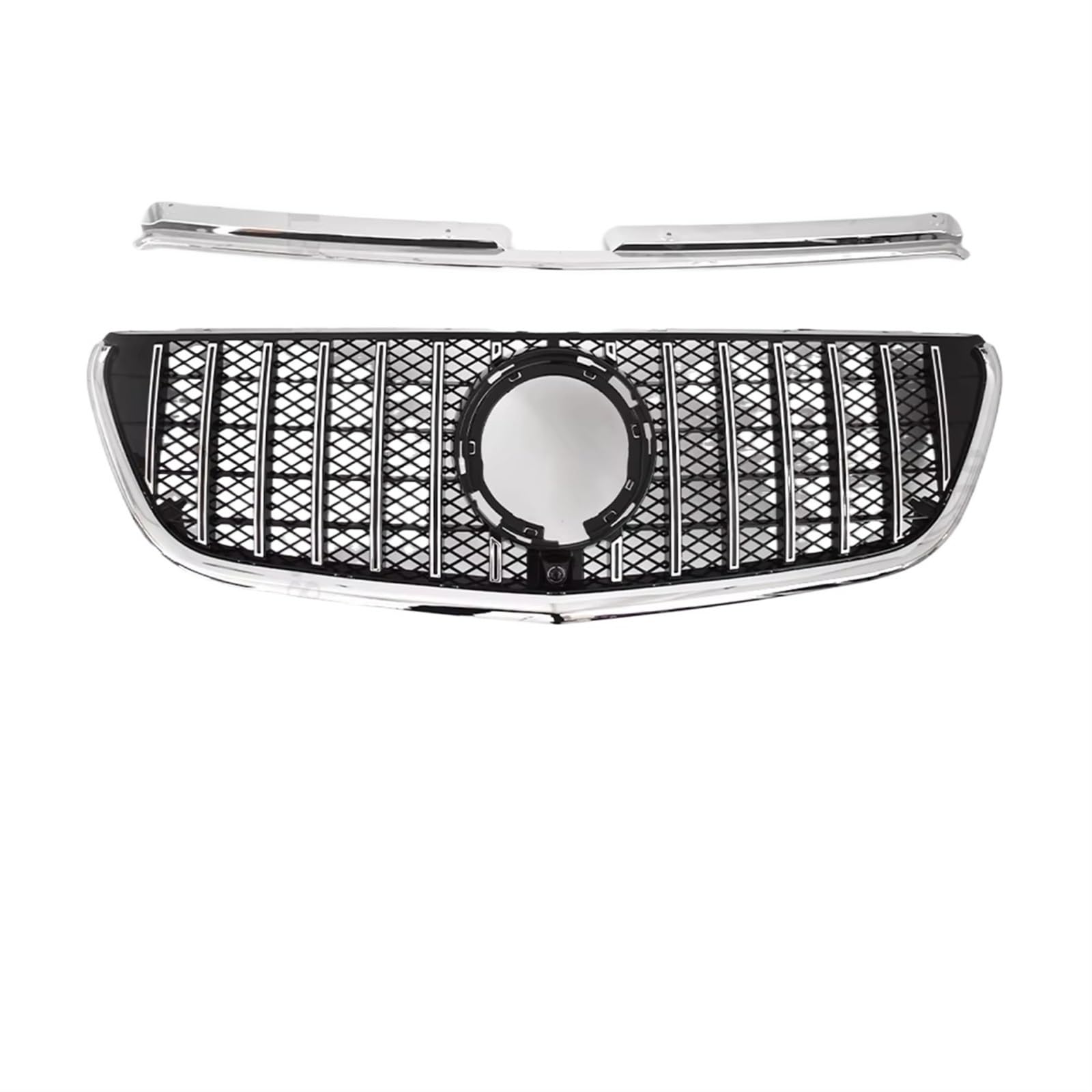 Auto Frontgrill Diamond GTR GT Style Frontkühlergrill Einlassgrill Für Benz Vito W447 2015 2016 2017 2018 2019 2020 2021 2022 2023 Middle Mesh Grid Tuning Front Kühlergrille(2020-2023 GT Silvery) von RXRJSU