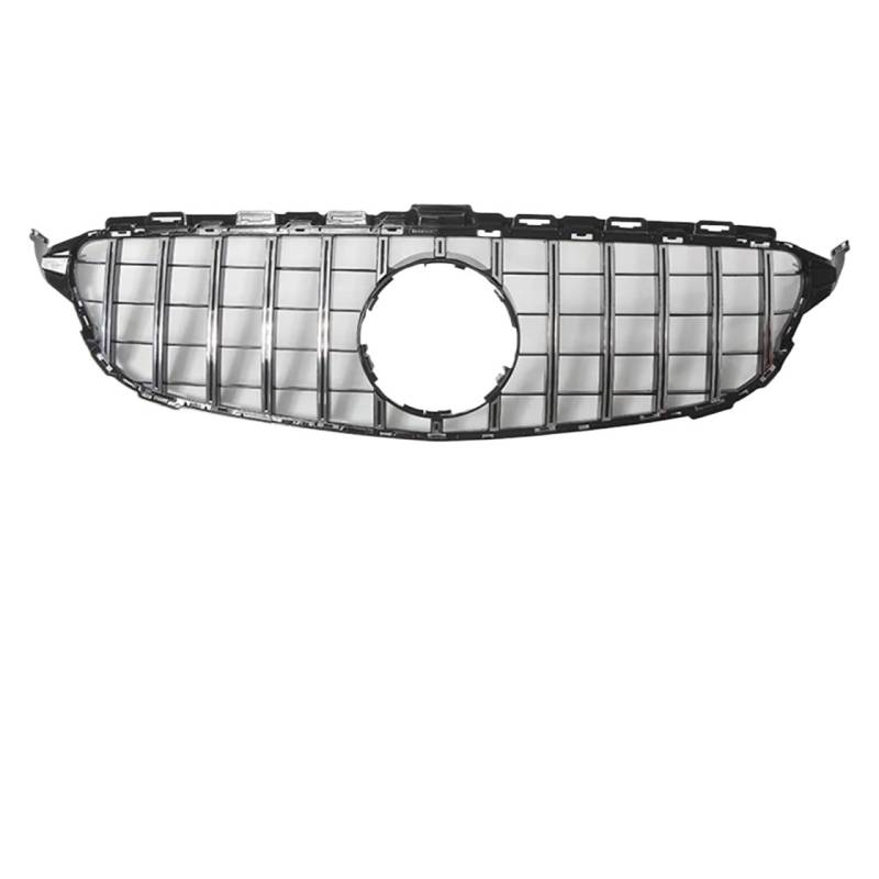 Auto Frontgrill Diamonds Style Front Racing Grille Für Benz C-Klasse W205 2015 2016 2017 2018 C180 C200 C250 C300 Chrom Schwarz Für GTR Style Grille Front Kühlergrille(B-Chrome Silver) von RXRJSU