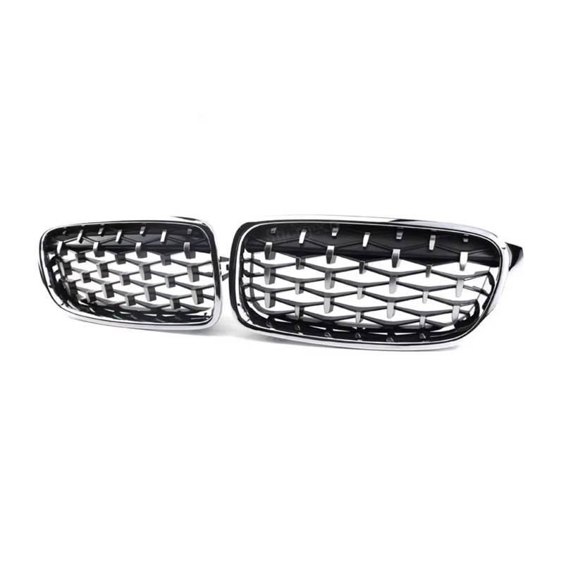 Auto Frontgrill Doppellamellen-Racing-Sportgrill Für 3er F30 F31 F35 2011 2012 2013 2014 2015 2016 2017 2018 2019 Diamant-Frontstoßstangen-Nierengrill Front Kühlergrille(Sliver) von RXRJSU