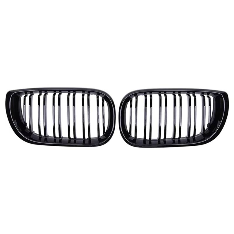 Auto Frontgrill Doppelte Lamellenhaube, Racing-Grills, Auto-Front-Nierengrill, Glänzend Schwarzer Kühlergrill Für 3er-Serie E46 4-Türer 2002–2005, Auto-Ersatz Front Kühlergrille von RXRJSU