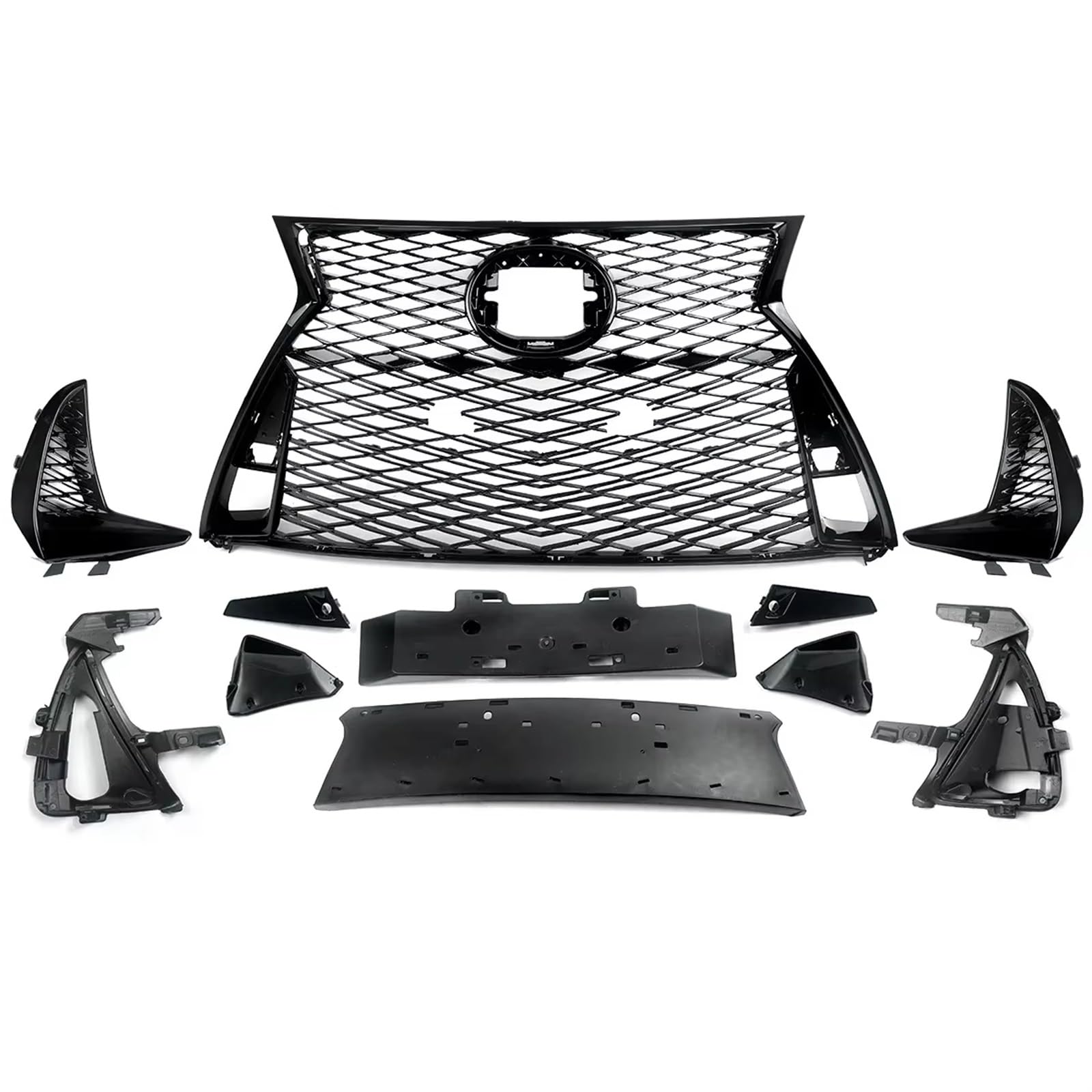 Auto Frontgrill EIN Set Für Lexus IS250 IS350 F Sport 2017 2018 2019 2020 2021 2022 Front Upper Lower Grille Gloss Black Front Kühlergrille von RXRJSU