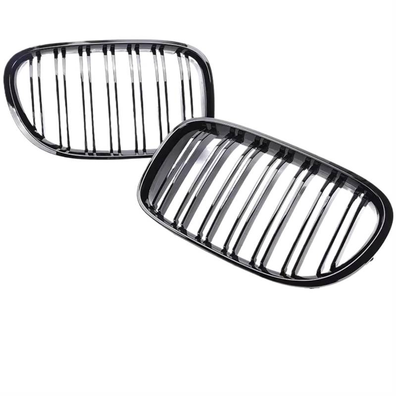 Auto Frontgrill Einlass Unten Vorne Oben Nierenstoßstange Racing Grills Teile Für 7er F01 F02 2008 2009 2010 2011 2012 2013 2014 2015 Glänzend Schwarzer Kühlergrill Front Kühlergrille(Dual Gloss Black von RXRJSU