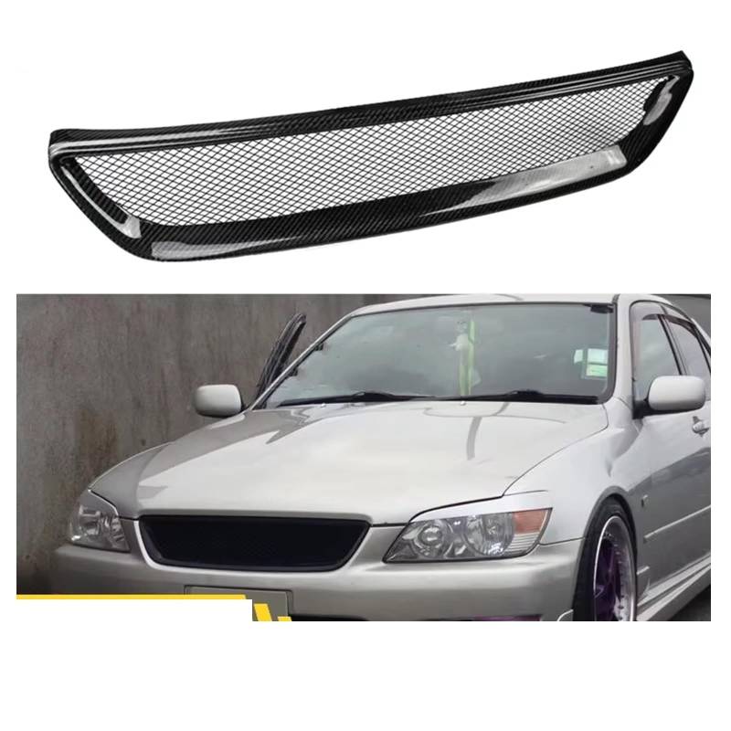 Auto Frontgrill FRP/Carbon Fiber Front Bumper Racing Grills Grills Für Lexus IS200 1999 2000 2001 2002 2003 2004 Front Kühlergrille(Matt-schwarz) von RXRJSU