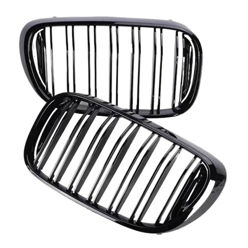 Auto Frontgrill Frontstoßstange Niere Glänzend Schwarz Refiting Grill Für 7er G11 G12 Racing Grille Cover SDrive XDrive 2015 2016 2017 2018 2019 Front Kühlergrille(Dual Gloss Black) von RXRJSU