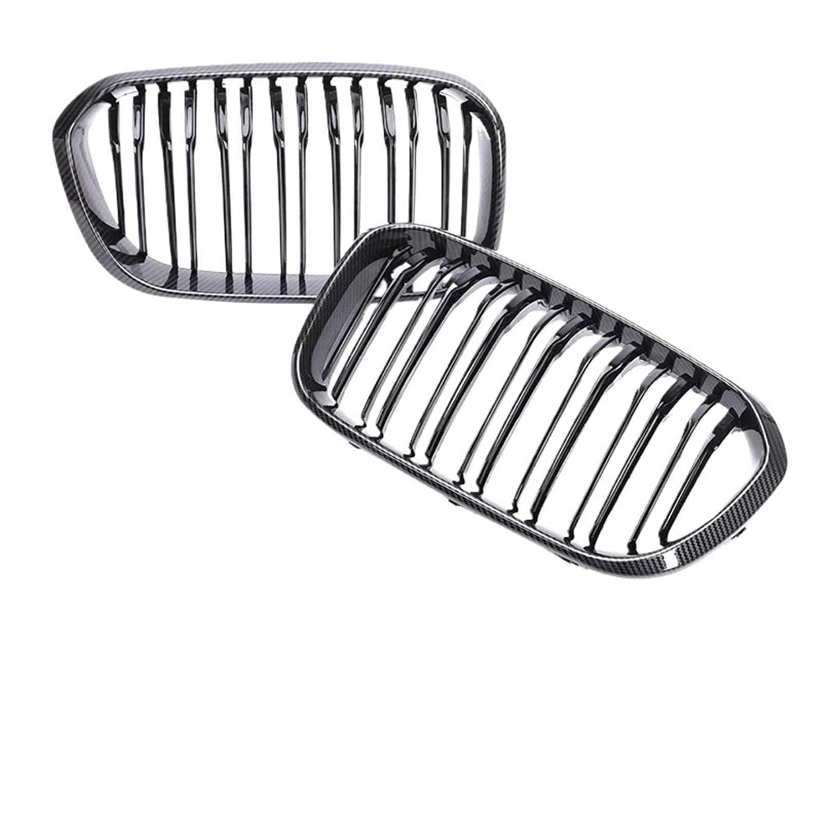 Auto Frontgrill Frontstoßstange Nieren-Racing-Grilleinsatz Grills Glänzend Für 1er F20 F21 LCI 2015 2016 2017 2018 2019 Schwarzes Refting-Grillzubehör Front Kühlergrille(15-19Dual Carbon) von RXRJSU