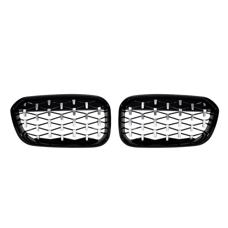 Auto Frontgrill Frontstoßstange Nierengitter Kühlerschutzgitter Leistung Autozubehör Für 1er F20 F21 M140i 2015 2016 2017 2018 2019 2020 Front Kühlergrille(Diamond-Chrome Black) von RXRJSU