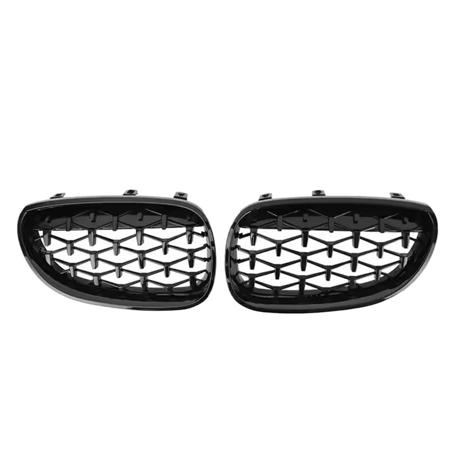 Auto Frontgrill Frontstoßstangen-Haubengitter Im Chrom-Diamanten-Stil Für 5er E60/E61 M5 325i 2004 2005 2006 2007 2008 2009 Lamellengitter Im Single-Line-Stil Front Kühlergrille(Diamond-Glossy Black) von RXRJSU