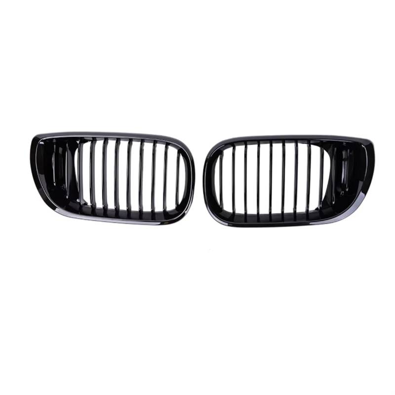 Auto Frontgrill Frontstoßstangen-Renngrill Für 3er-Serie E46 4-Türer 2002 2003 2004 2005, Glänzend/matt, Auto-Frontnierengrill, Einzellamellen-Haubengrill Front Kühlergrille(Glossy Black) von RXRJSU