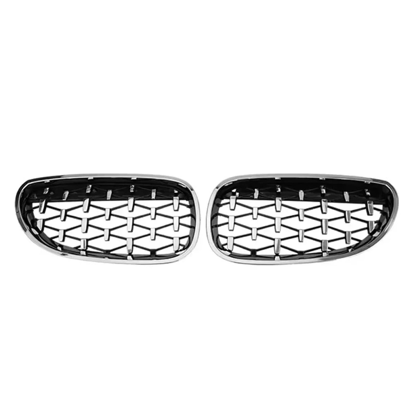 Auto Frontgrill Frontstoßstangengitter Für 5er E60/E61 M5 325i 2004 2005 2006 2007 2008 2009 Chrom-Silber-Diamanten-Stil-Gitterzubehör Front Kühlergrille(Diamond-Silver) von RXRJSU