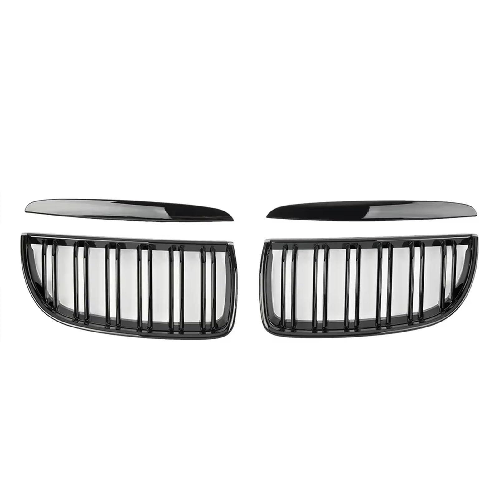 Auto Frontgrill Für E90 E91 3 Serie 323I 328I 335I 330I 325I 2005 2006 2007 2008 Grill Auto Frontgrill Niere Doppel Lamellen Glanz Schwarz ABS Gitter Front Kühlergrille(Glossy Black) von RXRJSU