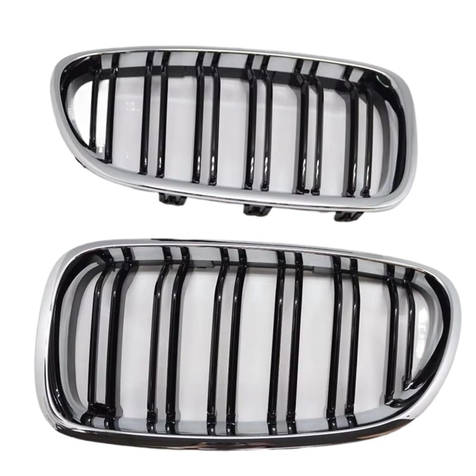 Auto Frontgrill Für F10 F11 5 2010 2011 2012 2013 2014 2015 Silber + Schwarz Dual Fin Front Grille Grill Haube Nase Front Kühlergrille von RXRJSU