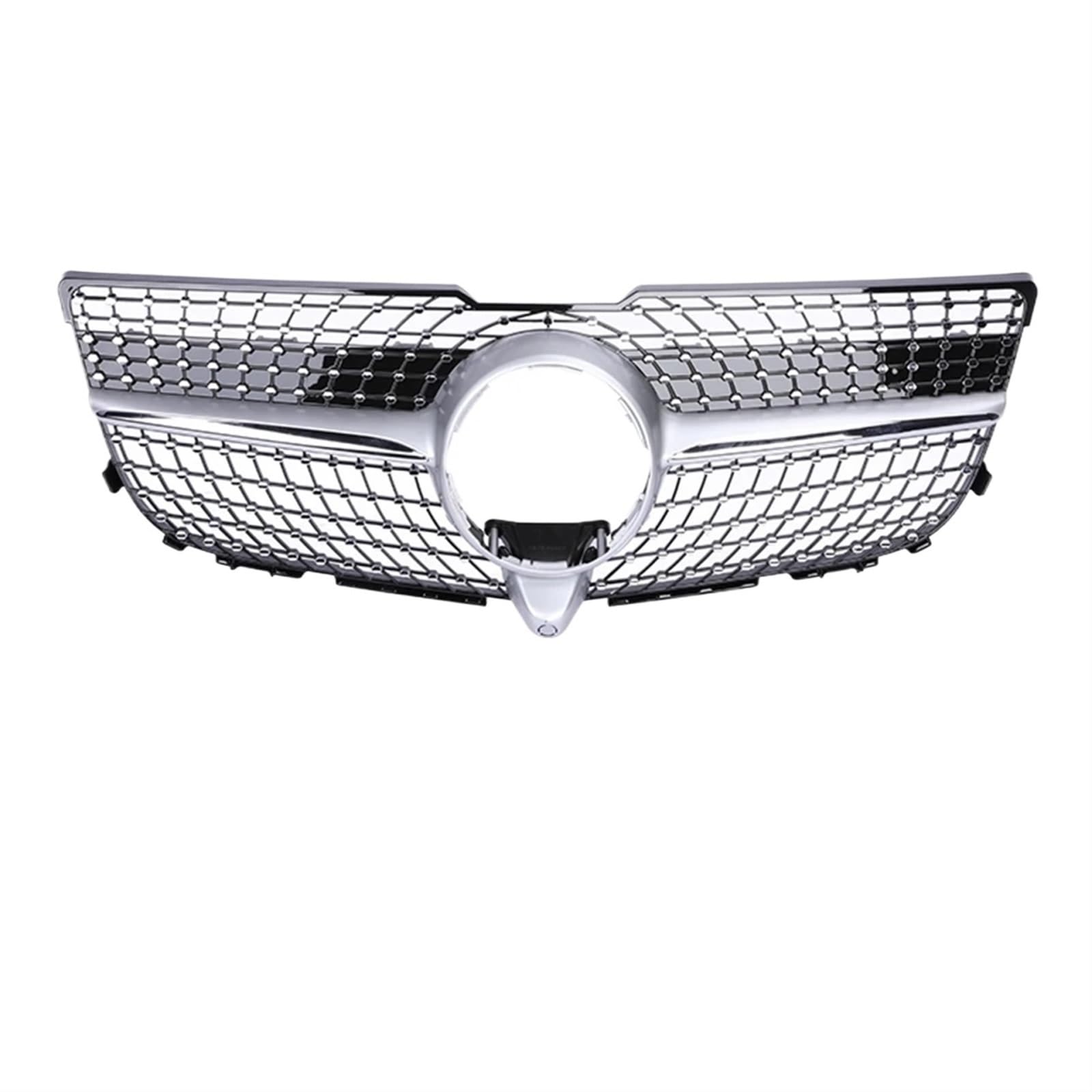 Auto Frontgrill GT Kühlergrill Für Benz GLK X204 300 350 400 2008 2009 2010 2011 2012 2013 2014 2015 Schwarzchrom Für AMG Diamond Frontstoßstangen-Kühlergrill Front Kühlergrille(13-15 Silver Diamond) von RXRJSU