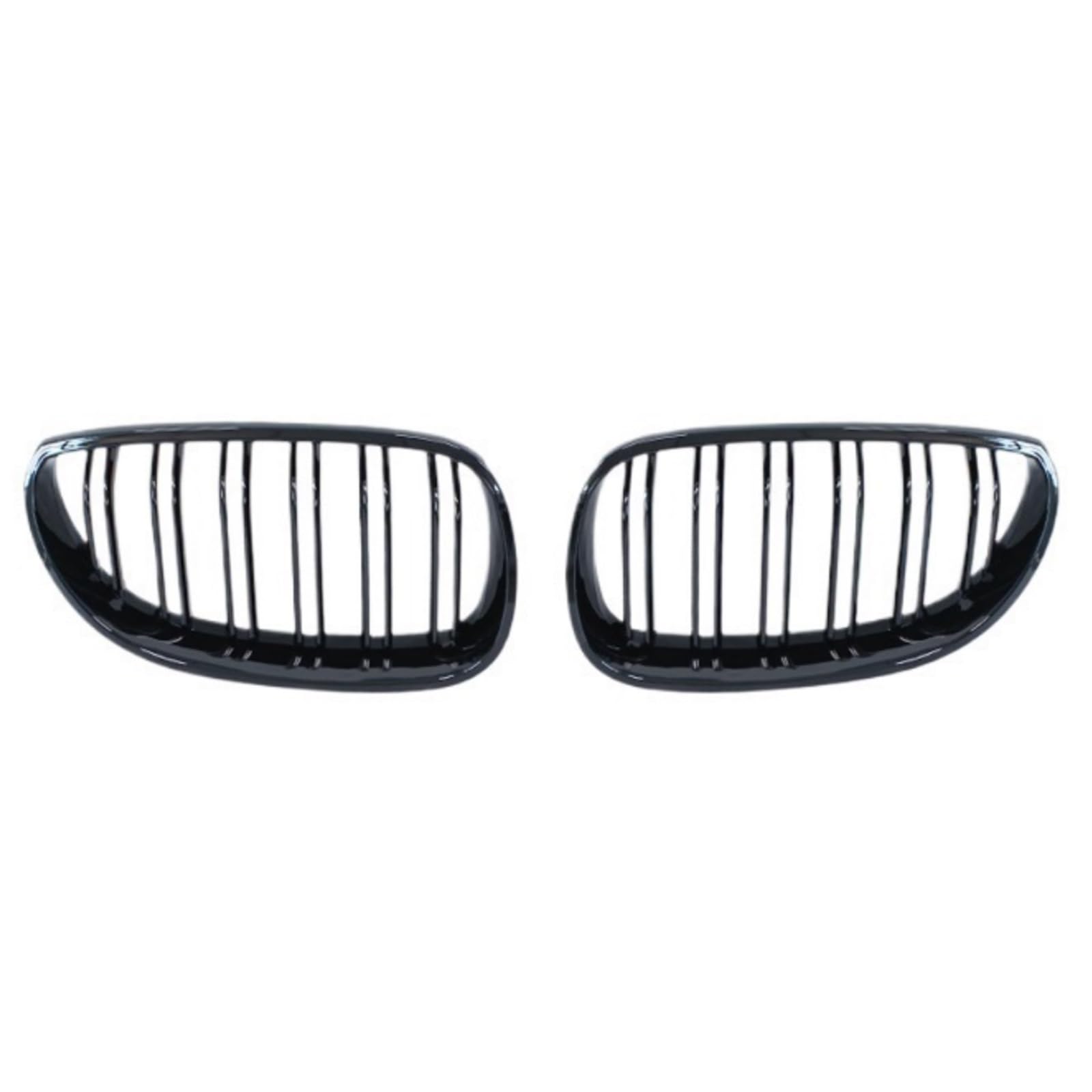 Auto Frontgrill Glänzend Schwarzer Auto-Frontstoßstangengrill Nieren-Renngrill Für E60 E61 5er M5 2003 2004 2005 2006 2007 2008 2009 Auto-Doppellamellengitter Front Kühlergrille(Double Line Black) von RXRJSU