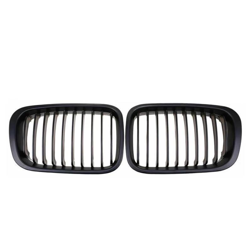 Auto Frontgrill Glänzender Doppellinien-Frontstoßstangen-Renngrill Für E46 4-Türer 320i 323i 325i 328i 330i 1998 1999 2000 2001 Grillzubehör Front Kühlergrille(Single-Glossy Black) von RXRJSU