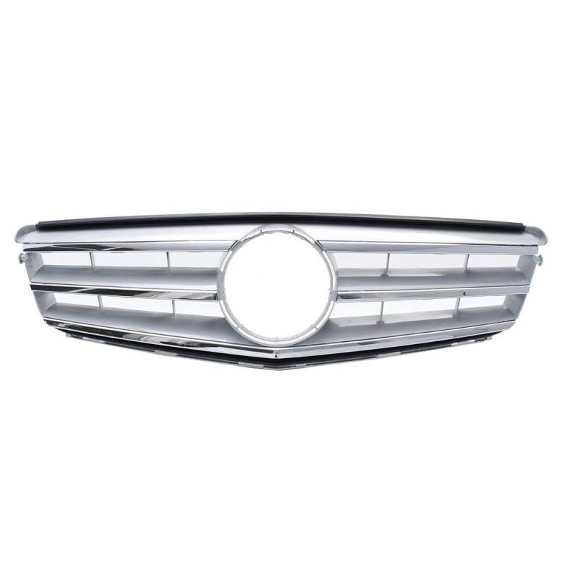 Auto Frontgrill Glänzendes Schwarz Den Frontstoßstangengrill Im Für GTR-Stil Für Benz C-Klasse W204 2008 2009 2010 2011 2012 2013 2014 C180 C200 C350 Diamanten-Grill Front Kühlergrille(Sport-Chrome Si von RXRJSU