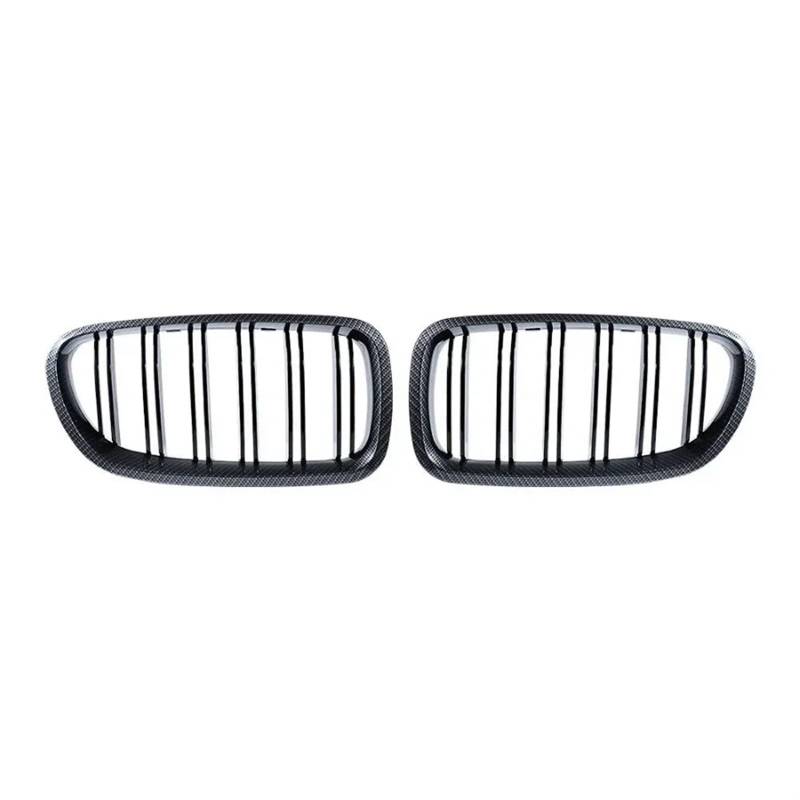 Auto Frontgrill Glänzendes Schwarz Für 5er F10 F11 M5 Frontstoßstangengrills Doppelt 2010 2011 2012 2013 2014 2015 2016 Breiter Nierengrill 520d 530d 540i 528i 535i Front Kühlergrille(Carbon Look) von RXRJSU