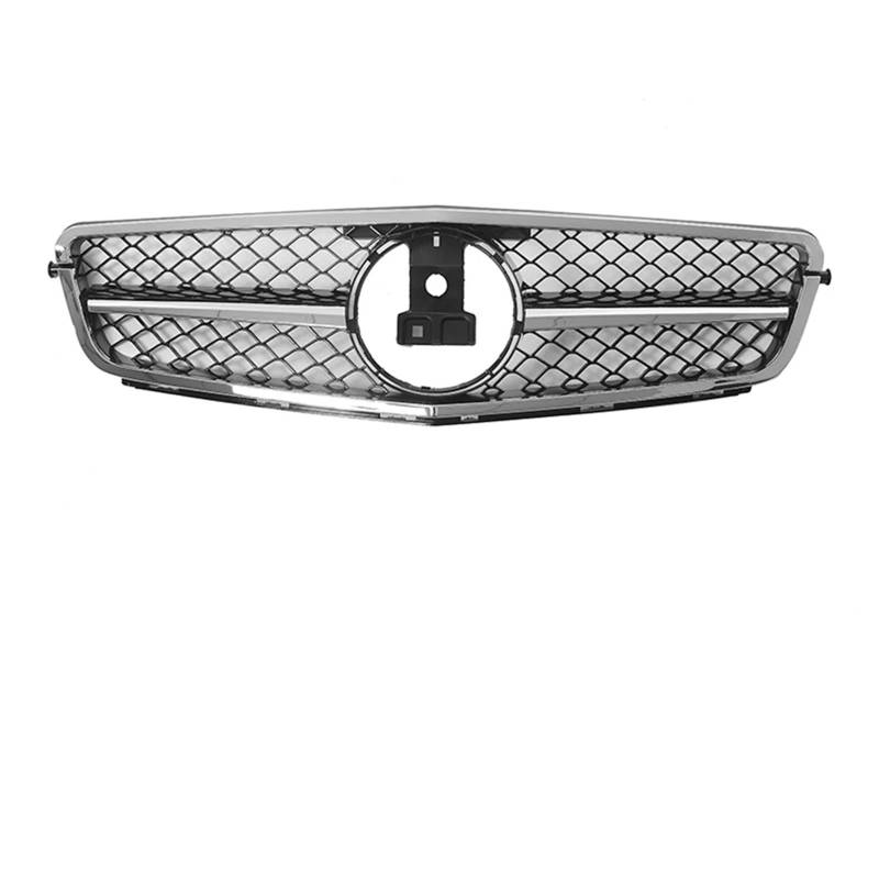 Auto Frontgrill Glänzendes Schwarz Für AMG-Stil-Kühlergrill Für Benz C-Klasse W204 S204 C204 C180 C350 2008 2009 2010–2014 Chrom-Silber-Diamanten-Stil-Stoßstangengrill Front Kühlergrille(A-Chrome Blac von RXRJSU