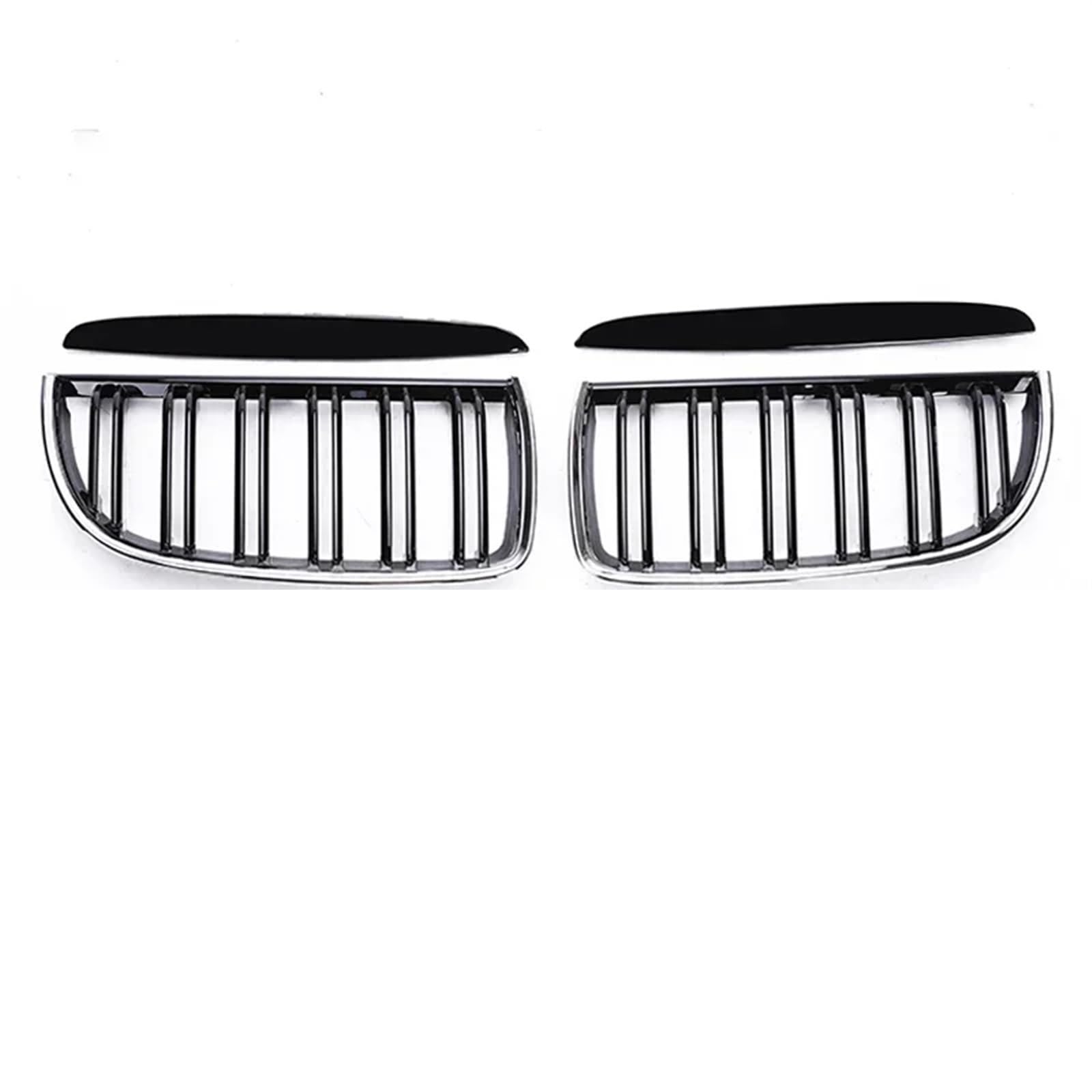 Auto Frontgrill Kohlefaser-Frontstoßstange Freundlicherweise Facelift-Gitterabdeckung Umrüstung Schwarzen Racing-Grills Für 3er E90 E91 2005 2006 2007 2008 2009-2012 Front Kühlergrille(Chrome Black 05 von RXRJSU