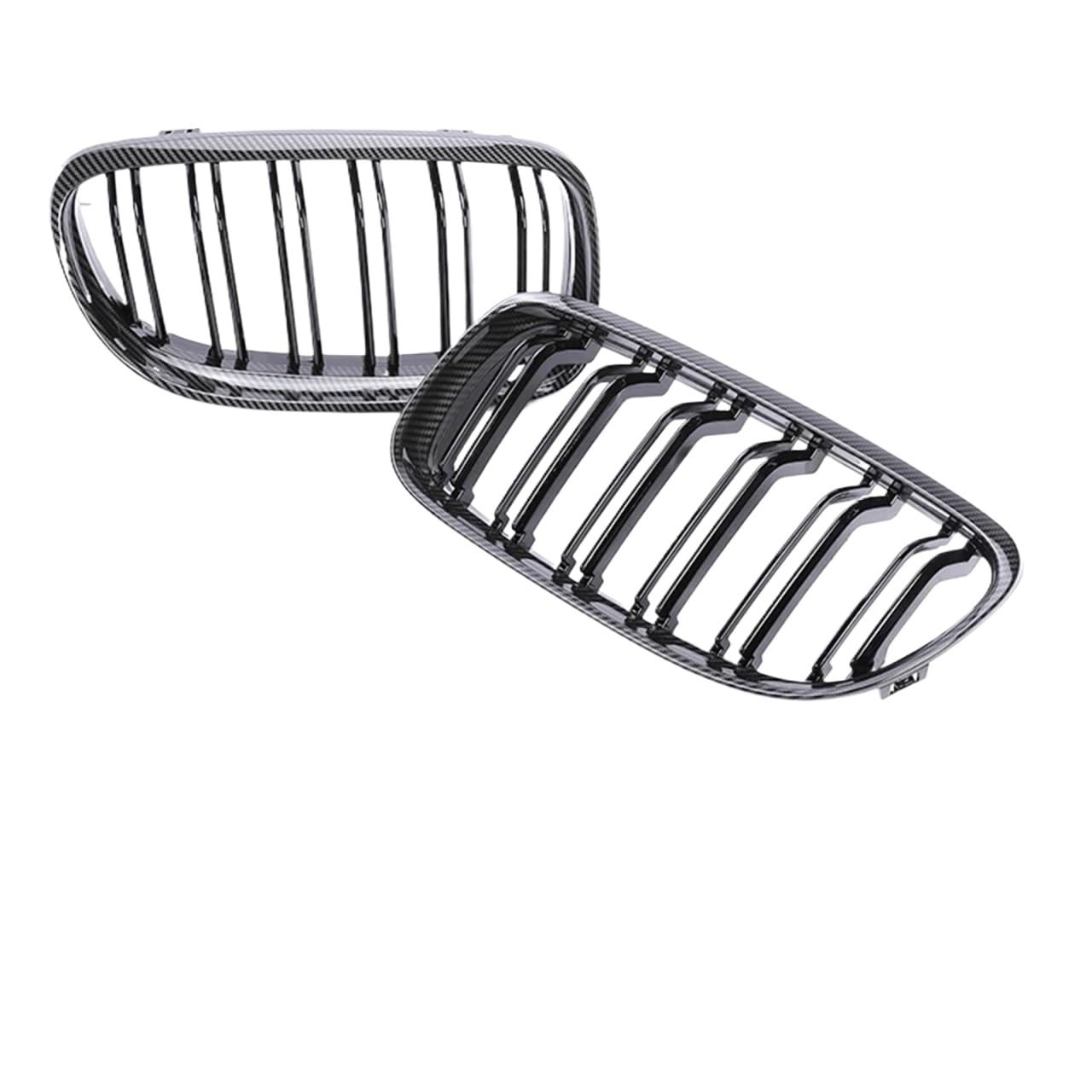 Auto Frontgrill Kohlefaser-Frontstoßstange Freundlicherweise Facelift-Gitterabdeckung Umrüstung Schwarzen Racing-Grills Für 3er E90 E91 2005-2008 2009 2010 2011 2012 Front Kühlergrille(Carbon Look 09- von RXRJSU