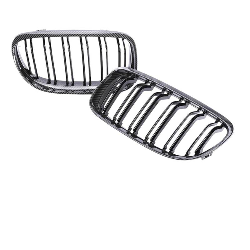 Auto Frontgrill Kohlefaser-Frontstoßstange Freundlicherweise Facelift-Gitterabdeckung Umrüstung Schwarzen Racing-Grills Für 3er E90 E91 2005-2008 2009 2010 2011 2012 Front Kühlergrille(Carbon Look 09- von RXRJSU