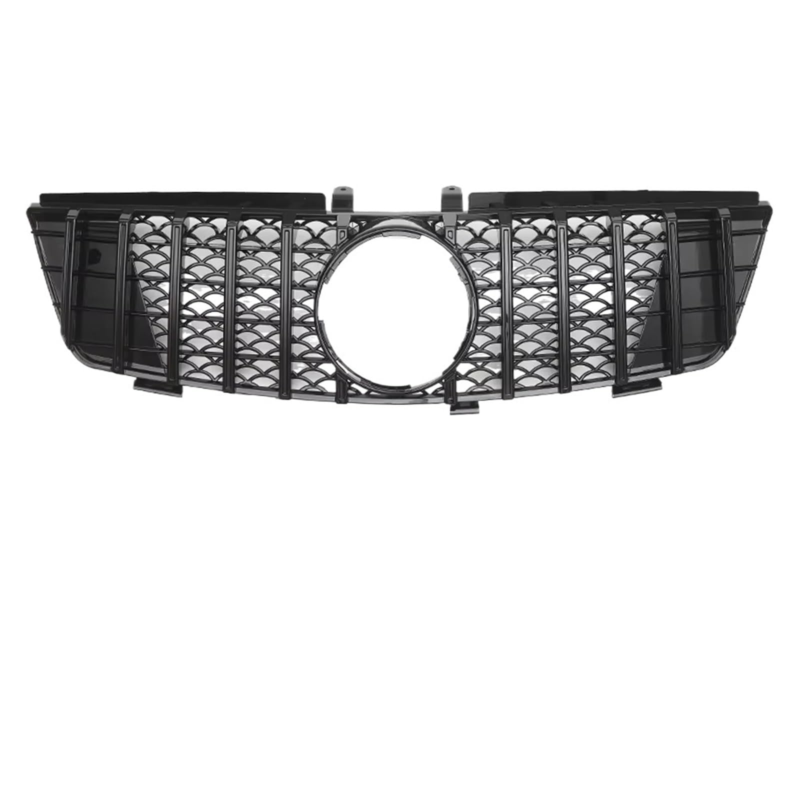 Auto Frontgrill Schwarzer Vorderer Renngrill Im GTR-Stil Für Benz ML W164 2005 2006 2007 2008 ML320 ML350 ML500 Chrom-Diamanten-Stil Stoßstangengitter Front Kühlergrille(G-Chrome Black) von RXRJSU