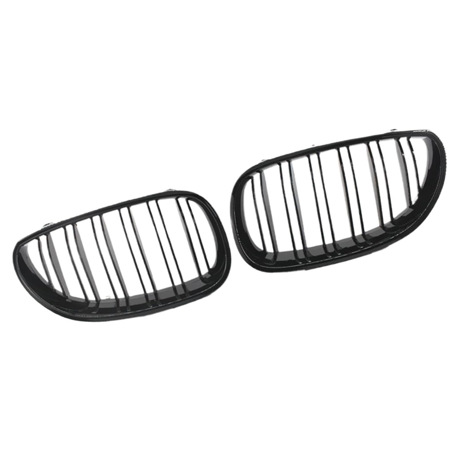 Auto Frontgrill Vorne Glänzend Schwarze Nieren-Doppelflossengitter Für E60 E61 M5 5er 2003 2004 2005 2006 2007 2008 2009 2010 Front Kühlergrille von RXRJSU