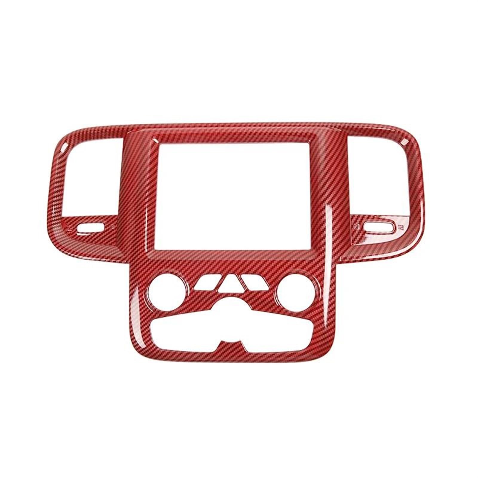 Auto Lüftungsschlitz Dekoration Auto-Innendekorationszubehör Für Dodge Für Ram 1500 2011-2017 Center Console Navigation Panel Dekorationsaufkleber Decal Trim(Red Carbon Fiber) von RXRJSU