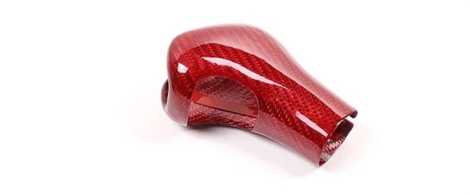 Auto Lüftungsschlitz Dekoration Real Carbon Fiber Innen Pailletten Auto Center Konsole Schaltknauf Abdeckung Trim Für Cayenne 2011-2017 Auto Zubehör Decal Trim(Gear Cover - Red) von RXRJSU