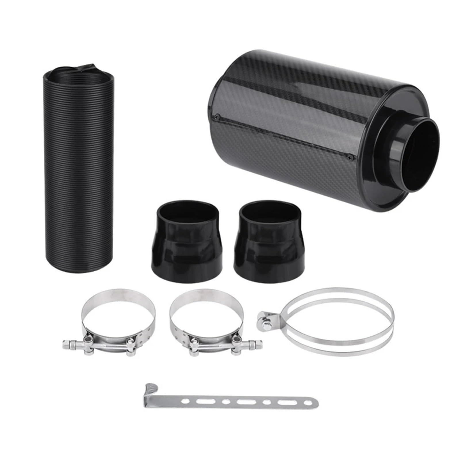 Auto-Lufteinlassrohr 1 Set Universal 3 Zoll Carbon Fiber Kaltluftfilter Auto Feed Geschlossener Ansaugschlauch Kit Universal Lufteinlässe von RXRJSU